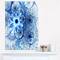 Designart - Dark Blue Flower Pattern Design - Floral Art Canvas Print